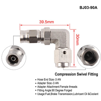 Stainless Steel AN3 Motorcycle Motorcycle Hydraulic Brake Fitting