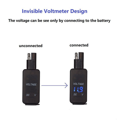 Waterproof Motorcycle Voltmeter SAE To USB Power Adapter With Quick Disconnect Plug