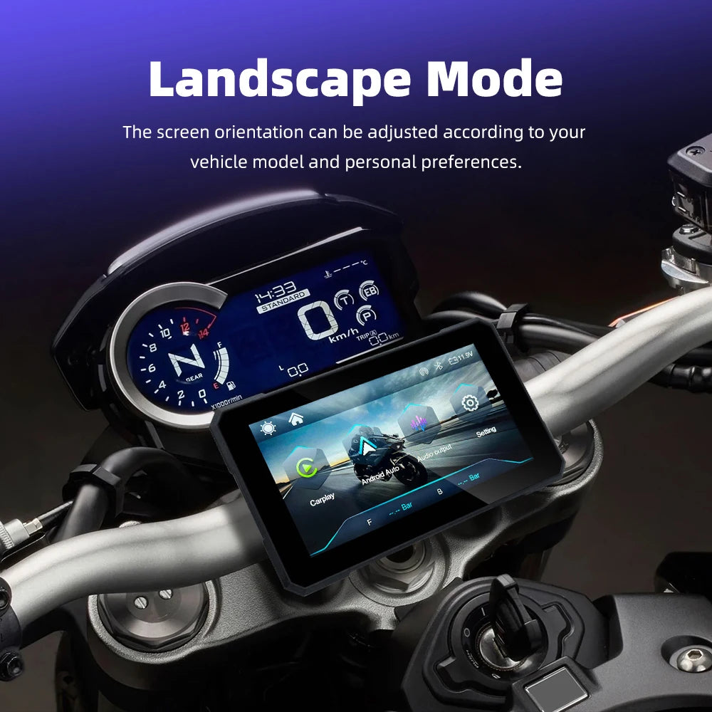 NEW PRICE! EKIY & Podofo 5 inch Motorcycle/ATV/SxS /Marine Smart Touch Screen/Wireless Apple CarPlay & Android Auto Portable Navigation GPS Screen IPX67 Water Resistant Display