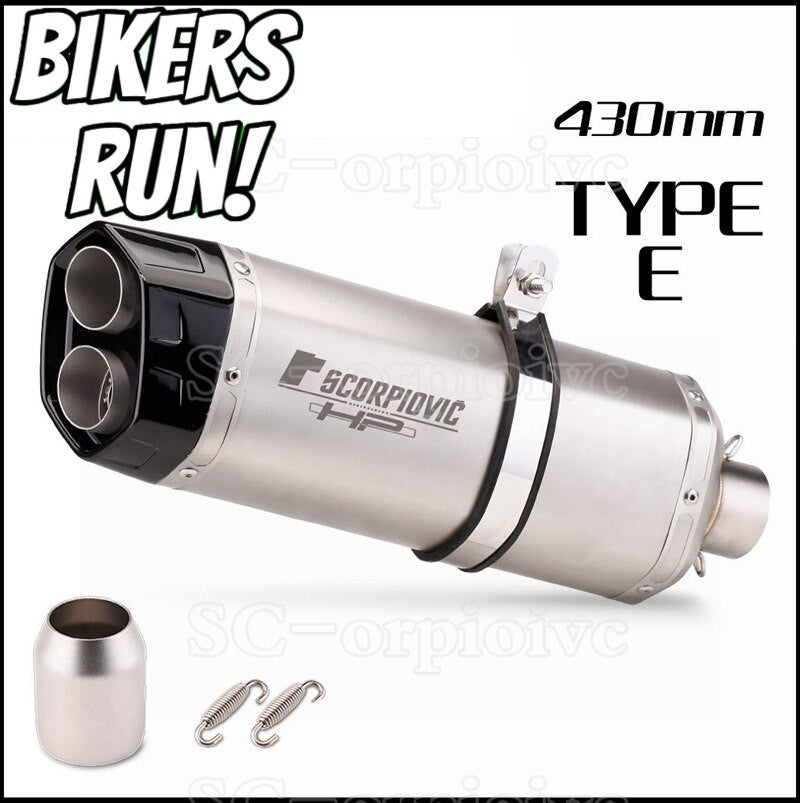 Motorcycle Exhaust Double Outlet Muffler/Silencer Universal Fit 51mm