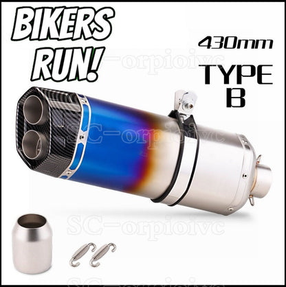 Motorcycle Exhaust Double Outlet Muffler/Silencer Universal Fit 51mm