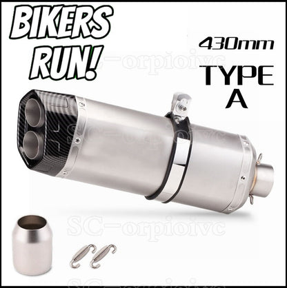 Motorcycle Exhaust Double Outlet Muffler/Silencer Universal Fit 51mm