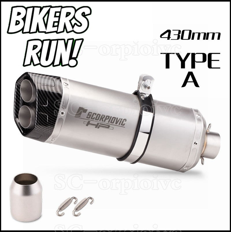 Motorcycle Exhaust Double Outlet Muffler/Silencer Universal Fit 51mm