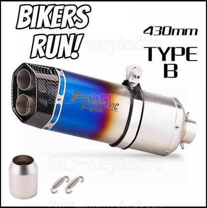 Motorcycle Exhaust Double Outlet Muffler/Silencer Universal Fit 51mm