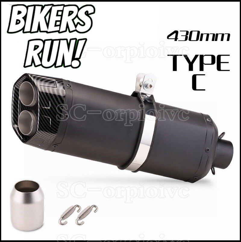 Motorcycle Exhaust Double Outlet Muffler/Silencer Universal Fit 51mm