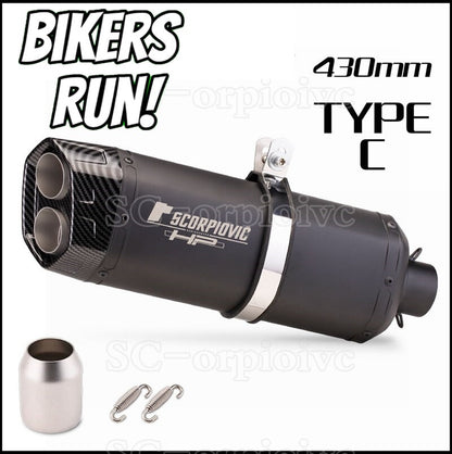 Motorcycle Exhaust Double Outlet Muffler/Silencer Universal Fit 51mm