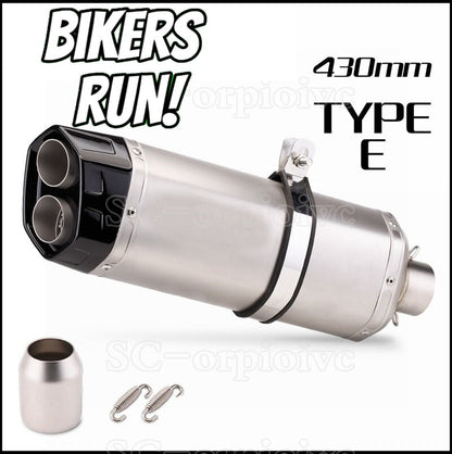 Motorcycle Exhaust Double Outlet Muffler/Silencer Universal Fit 51mm