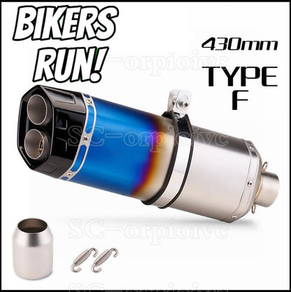 Motorcycle Exhaust Double Outlet Muffler/Silencer Universal Fit 51mm