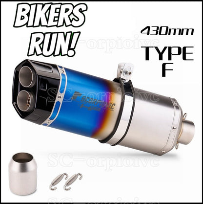 Motorcycle Exhaust Double Outlet Muffler/Silencer Universal Fit 51mm