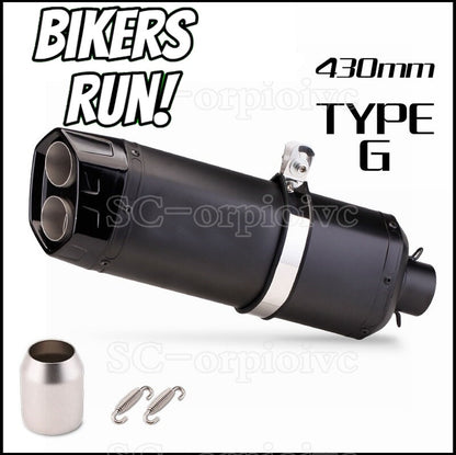 Motorcycle Exhaust Double Outlet Muffler/Silencer Universal Fit 51mm