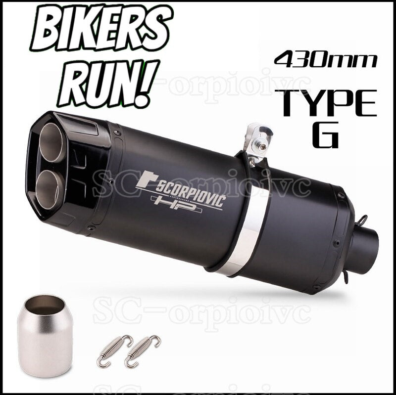 Motorcycle Exhaust Double Outlet Muffler/Silencer Universal Fit 51mm