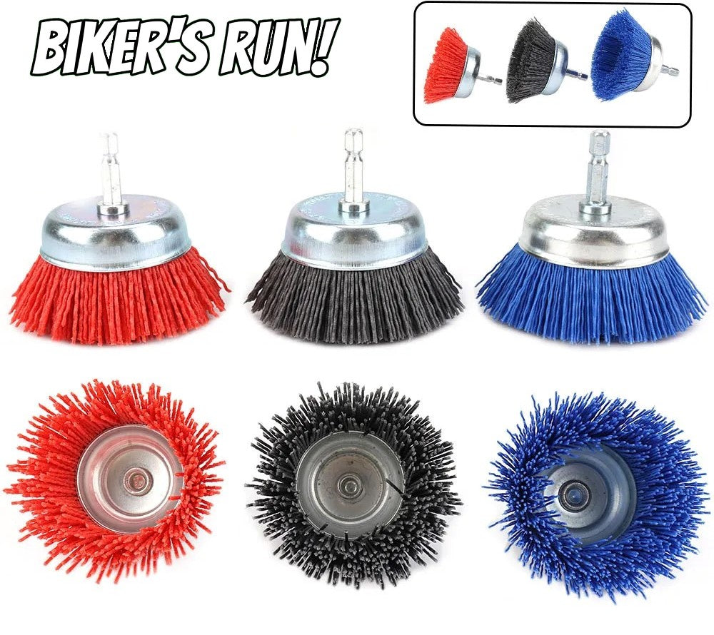 3 "Nylon Filament Cup Brush Kit For Surface Prep and Deburring