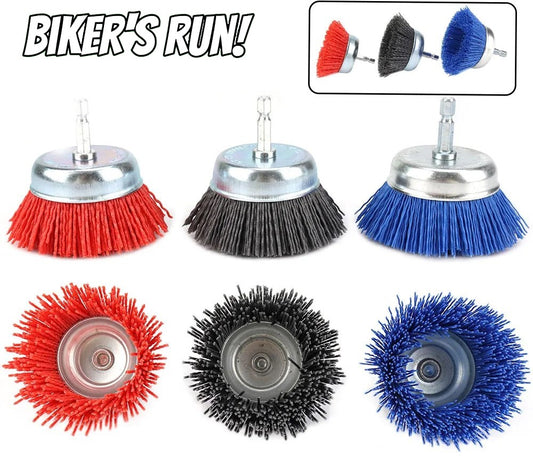 3 "Nylon Filament Cup Brush Kit For Surface Prep and Deburring