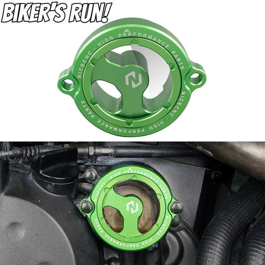 NICECNC Aluminum Motorcycle Oil Filter Cover Cap For Kawasaki KLR650 KLR 650 1987-2024