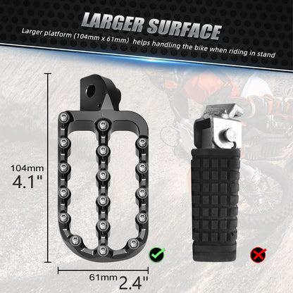 Aluminum Motorcycle Footrest / Foot Pegs For Kawasaki KLR650 KLR 650 1987-2023