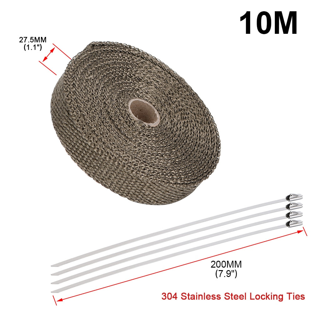 Motorcycle Exhaust Thermal Exhaust Tape Header Heat Wrap For Motorcycle 1.1" (2.5cm) or Car 2" (5cm)