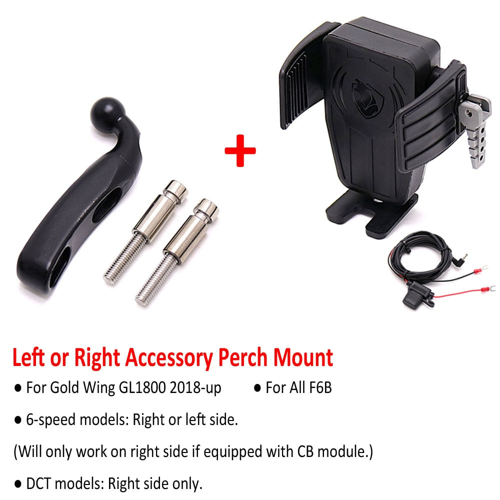 Motorcycle Wireless Charging GPS Phone Holder Navigation Bracket For HONDA GoldWing GL 1800 F6B GL1800 DCT 2018 - 2021