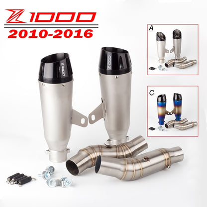 Kawasaki Z1000 2010-2016 Slip-on Exhaust Middle Link Pipe Right Left Muffler DB killer for Kawasaki Z1000 Z1000r Z1000SX