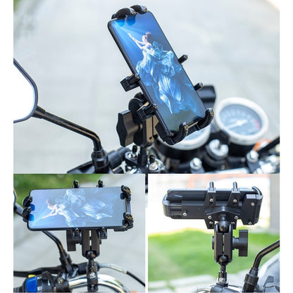 Heavy Duty Aluminum Motorcycle Mobile Phone Holder Mount to Handlebar, Switch Housing or Side Mirror Stand