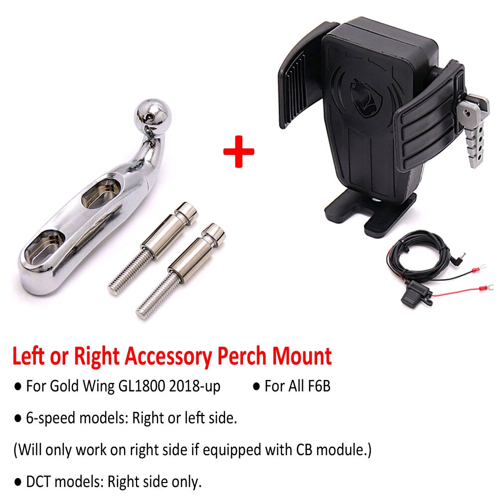 Motorcycle Wireless Charging GPS Phone Holder Navigation Bracket For HONDA GoldWing GL 1800 F6B GL1800 DCT 2018 - 2021