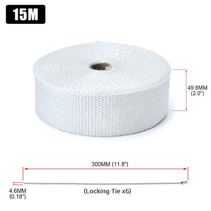 Motorcycle Exhaust Thermal Exhaust Tape Header Heat Wrap For Motorcycle 1.1" (2.5cm) or Car 2" (5cm)