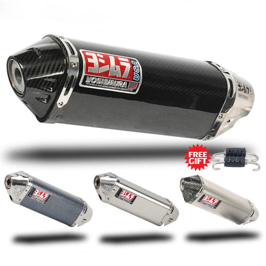 Motorcycle Exhaust Muffler Yoshimura Escape Moto Stainless Steel & Carbon Fiber With DB Killer for All Makes & Models with 51mm  Exhaust Pipe