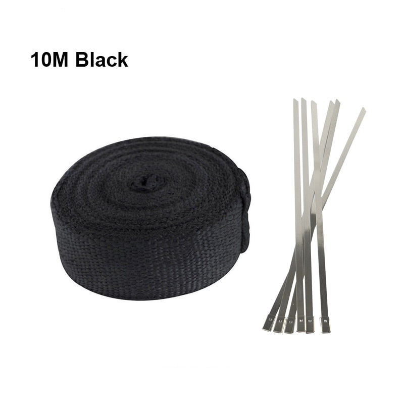 Motorcycle Exhaust Thermal Exhaust Tape Header Heat Wrap For Motorcycle 1.1" (2.5cm) or Car 2" (5cm)