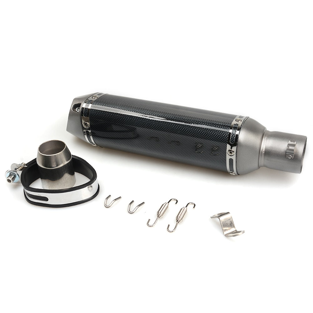 Performance Motorcycle Exhaust Muffler 250 - 800cc - Great Sound! Removable db Killer 36-51mm Exhaust Header