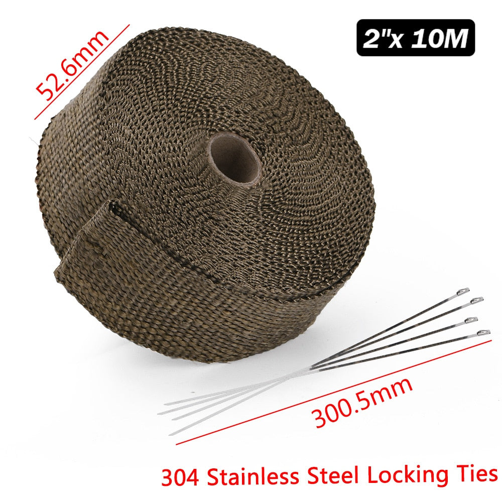 Motorcycle Exhaust Thermal Exhaust Tape Header Heat Wrap For Motorcycle 1.1" (2.5cm) or Car 2" (5cm)