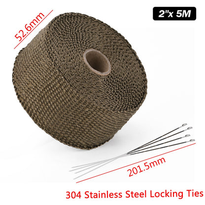 Motorcycle Exhaust Thermal Exhaust Tape Header Heat Wrap For Motorcycle 1.1" (2.5cm) or Car 2" (5cm)