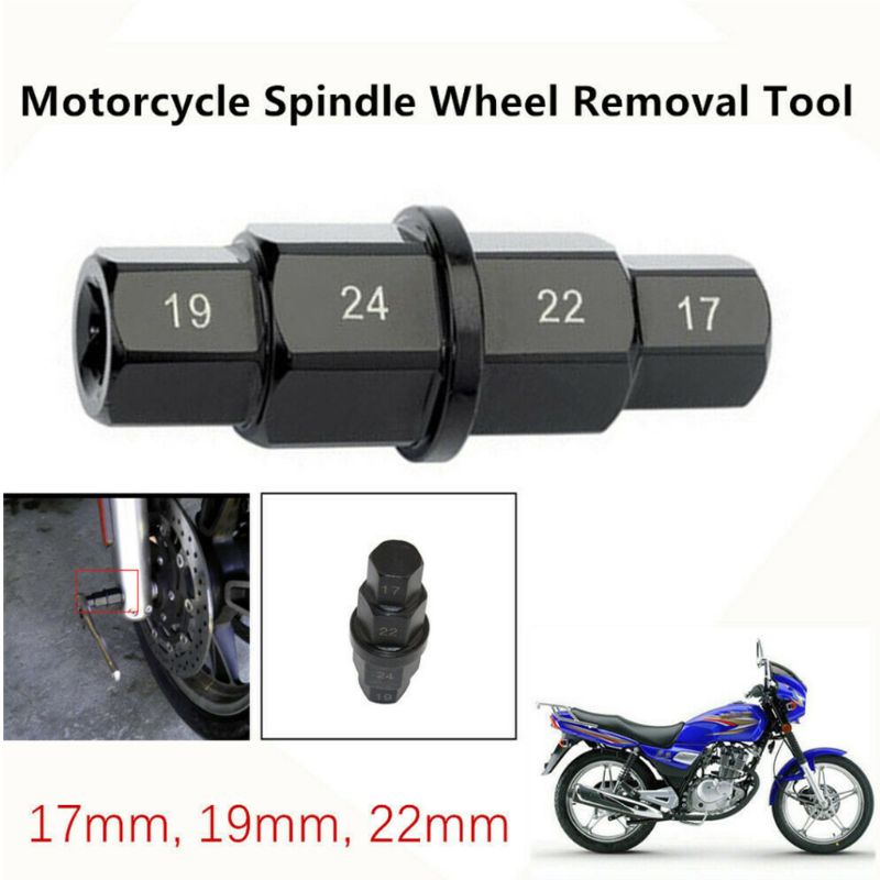 Motorcycle Front Axle Wheel Spindle Removal Sleeve 17 19 22 24mm Hub Axle Hex Allen