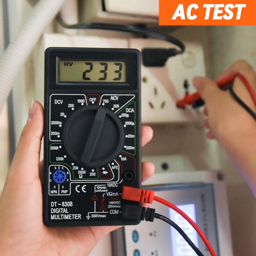 Motorcycle LCD Digital Multimeter Ammeter Voltmeter AC/DC