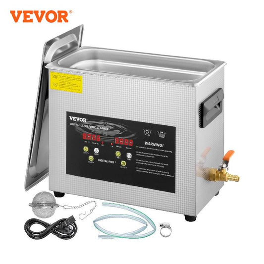 Ultrasonic Parts Cleaning Machine VEVOR 2L 3L 6L 10L 15L Ultrasonic Cleaner 40KHz Powerful Transducer Portable Washing Machine