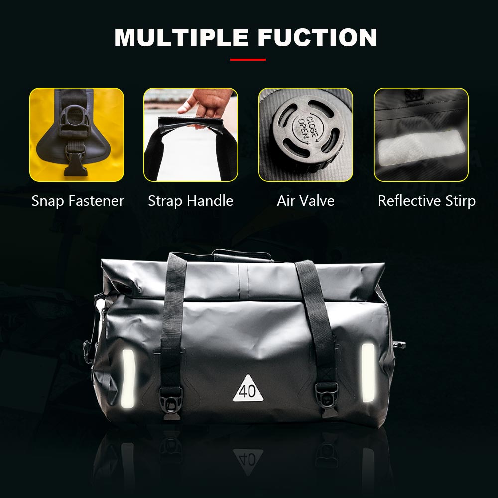 Waterproof Tail Bag 10L/20L/30L/40L/60L/80L Black, Grey & High-Vis Yellow