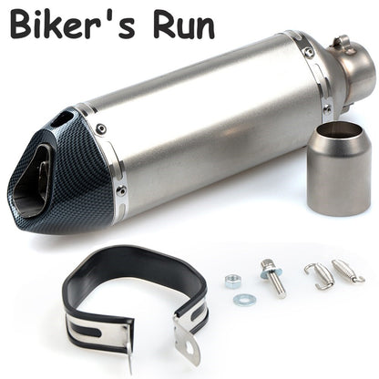 Performance Motorcycle Exhaust Muffler 250 - 800cc - Great Sound! Removable db Killer 36-51mm Exhaust Header