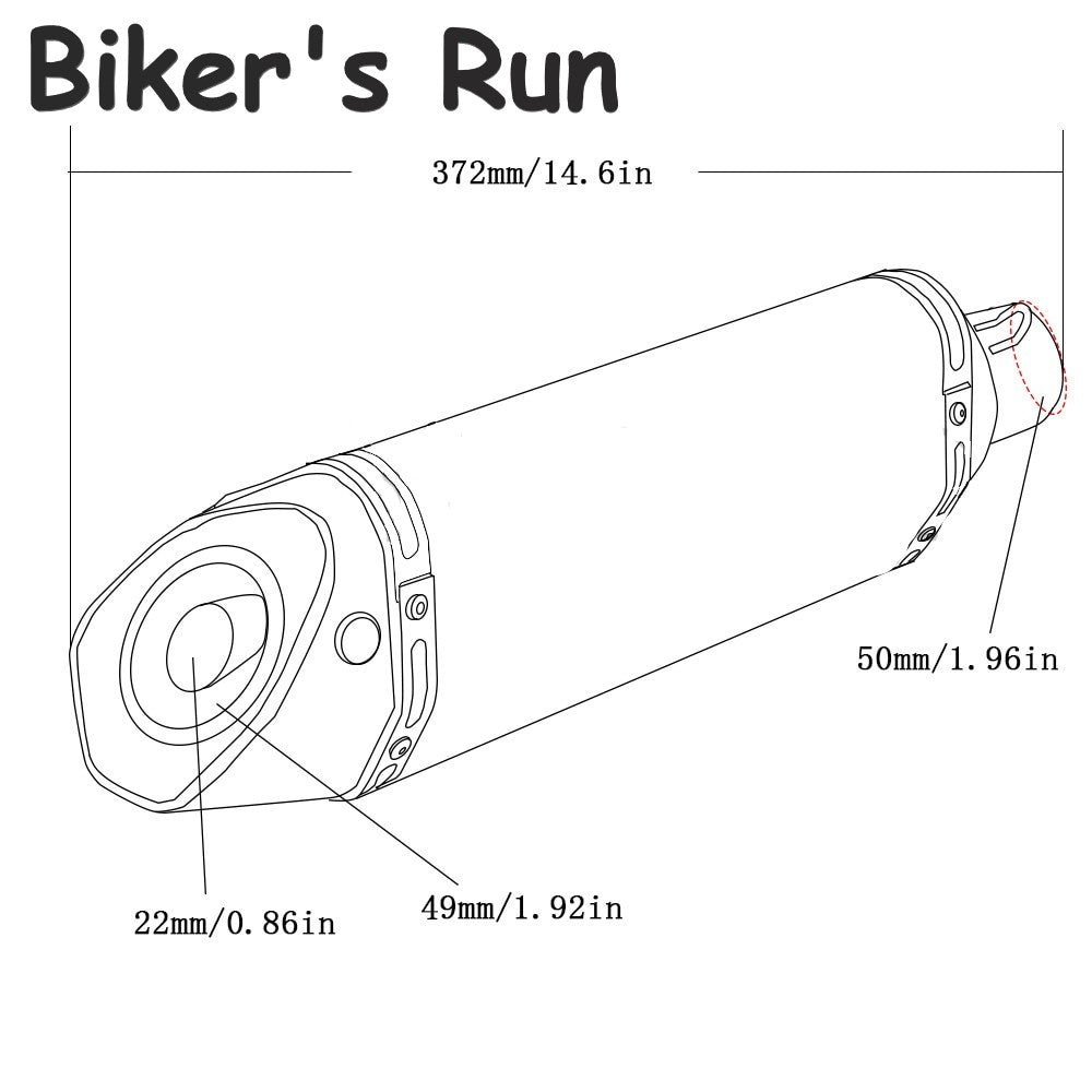 Performance Motorcycle Exhaust Muffler 250 - 800cc - Great Sound! Removable db Killer 36-51mm Exhaust Header