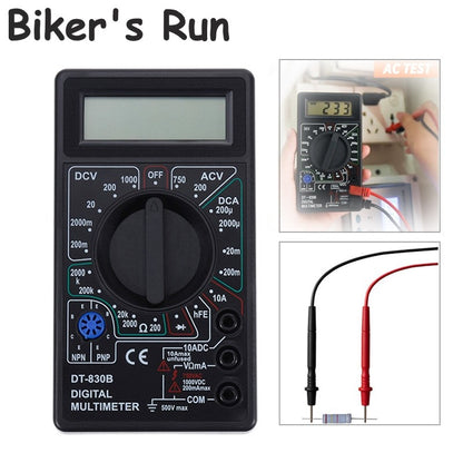 Motorcycle LCD Digital Multimeter Ammeter Voltmeter AC/DC